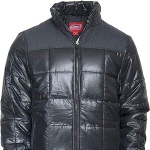 Men's Black Puffer Jacket Size Large Full Zip NWT  $120